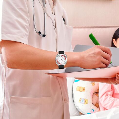 ساعة ممرضة BOSHIYA للمهنيين الطبيين والطلاب ساعة التمريض مع يد ثانية سهلة القراءة ساعة طبية مقاومة للماء للنساء والرجال، سوار سيليكون ناعم in Kuwait