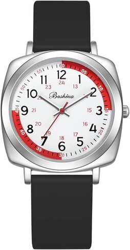 ساعة ممرضة BOSHIYA للمهنيين الطبيين والطلاب ساعة التمريض مع يد ثانية سهلة القراءة ساعة طبية مقاومة للماء للنساء والرجال، سوار سيليكون ناعم in Kuwait