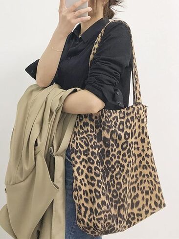 Leopard Tote Bag Women's Vintage Corduroy Suedette Zebra Shoulder Bag Large Slouchy Travel Bag in Saudi Arabia