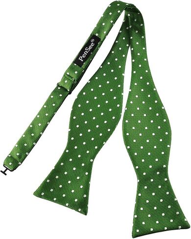 PenSee Mens Self Bow Tie Polka Dots Woven Silk Bow Ties in Saudi Arabia