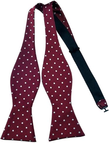 PenSee Mens Self Bow Tie Polka Dots Woven Silk Bow Ties in Saudi Arabia