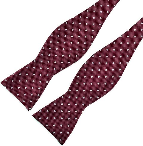 PenSee Mens Self Bow Tie Polka Dots Woven Silk Bow Ties in Saudi Arabia