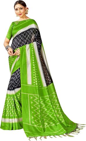 مجموعة أزياء إلينا مكونة من قطعتين من الساري الهندي للسيدات من ميسور آرت حرير مطبوع لحفلات الزفاف الهندية || ديوالي هدية كومبو ساري in Kuwait