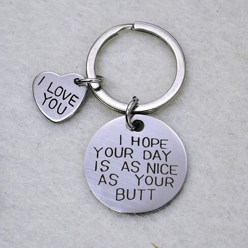 Meiligo® Boyfriend Girlfriend Gift Jewelry I HOPE YOUR DAY IS AS NICE AS MY BUTT Necklace Key Chain Pendant in Saudi Arabia