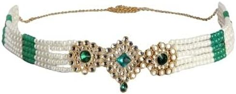 I Jewels 18K Gold Plated Indian Wedding Bollywood Kundan & Pearl Studded Adjustable Kamarband/Belly Chain For Women/Girls (B036G) in Saudi Arabia