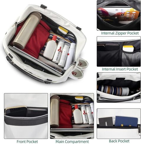 Travel Duffel Bag with Toiletry Bag for Women, Foldable Weekender Bag with Shoe Compartment Personal Item Overnight Bags Carry On Luggage Bag Gym Sport, Black in Saudi Arabia