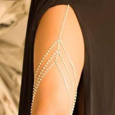 Wekicici Rhinestone Sexy Leg Chain Glitter Body Chain Nightclub Fashion Costume Accessories for Women and Girl in Kuwait