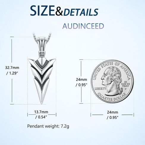 AUDINCEED Viking Necklace for Men 925 Sterling Silver Raven Skull/Wolf/Spear Point Arrowhead/Africa Map Necklace Bird Norse Animal Ancient Protection Amulet Talisman Goth Jewelry for Men Women in Saudi Arabia