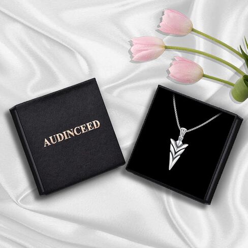 AUDINCEED Viking Necklace for Men 925 Sterling Silver Raven Skull/Wolf/Spear Point Arrowhead/Africa Map Necklace Bird Norse Animal Ancient Protection Amulet Talisman Goth Jewelry for Men Women in Saudi Arabia