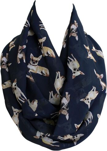 Etwoa's Chihuahua Dog Pattern Infinity Scarf Circle Loop Scarf in Saudi Arabia