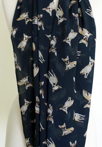 Etwoa's Chihuahua Dog Pattern Infinity Scarf Circle Loop Scarf in Saudi Arabia