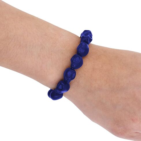 Mandala Crafts Skull Bracelet for Men Women - Howlite Adjustable Skull Mala Beads Tibetan Skull Wrist Mala for Yoga Meditation in Saudi Arabia