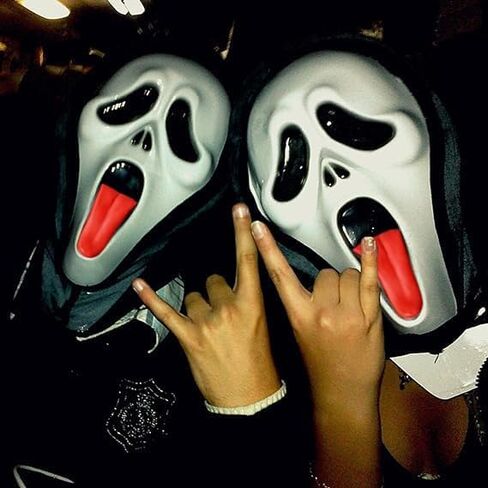 ADWOA 2 قطعة قناع صرخة الهالوين شبح مخيف قناع الوجه الكامل Ghostface قناع مخيف الوجه شبح مهرجان الصراخ قناع in Kuwait