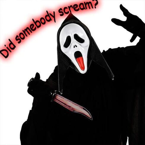 ADWOA 2 قطعة قناع صرخة الهالوين شبح مخيف قناع الوجه الكامل Ghostface قناع مخيف الوجه شبح مهرجان الصراخ قناع in Kuwait
