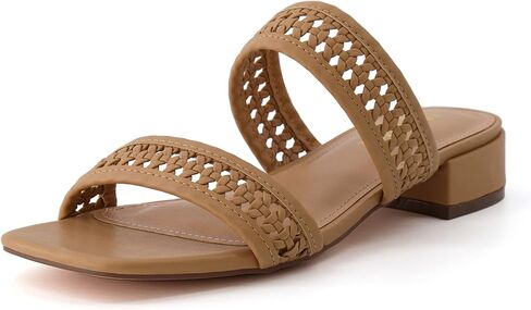 CUSHIONAIRE Women's Norma low block heel sandal +Memory Foam and Wide Widths Available in Saudi Arabia