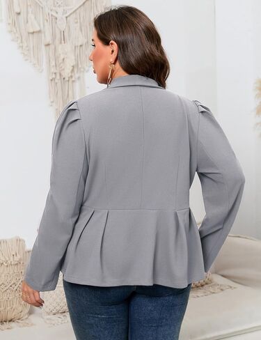ShopWonder Womens Plus Size Blazers Business Casual Knit Blazer for Work Long Sleeve Shawl Lapel Blazer Suit Jackets in Saudi Arabia