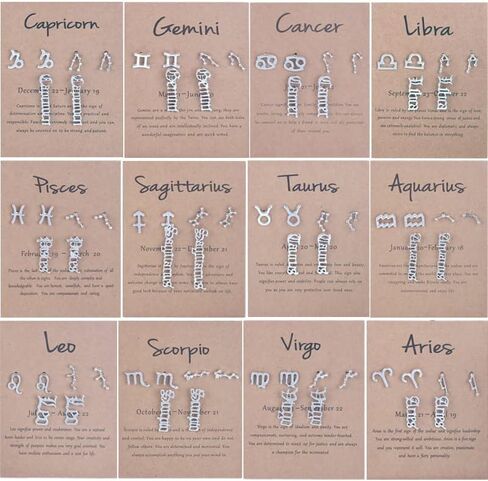 3 Pairs New Card Packaging Horoscope Zodiac Stud Earrings 12 Constellation Astrology 18K Gold Plated Little Ear Stud for Women Girls Teens Friendship Jewelry Gift in Saudi Arabia