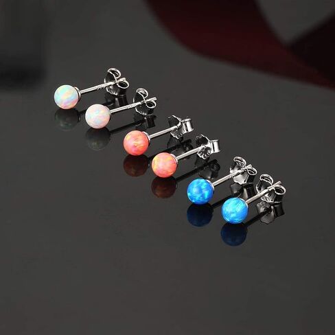 925 Sterling Silver Stud Earrings Set for Women Men Gemstone Small Multiple Ear Piercings Cartilage Helix Jewelry Hypoallergenic in Saudi Arabia