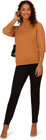 Adrianna Papell Women's Clip Dot Sleeve Twofer Sweater in Saudi Arabia