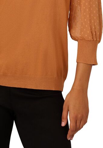 Adrianna Papell Women's Clip Dot Sleeve Twofer Sweater in Saudi Arabia