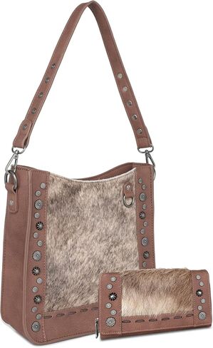 Trinity Ranch Western Tote Bag for Women Genuine Hair-On Cowhide Collection Handbag Conceal Carry Purse in Saudi Arabia