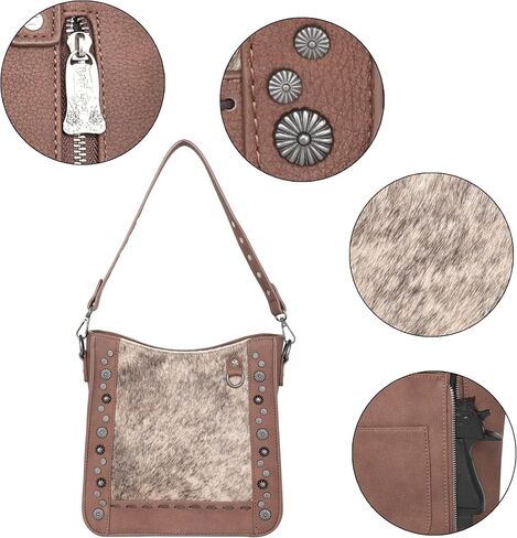 Trinity Ranch Western Tote Bag for Women Genuine Hair-On Cowhide Collection Handbag Conceal Carry Purse in Saudi Arabia