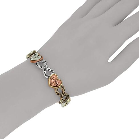 PammyJ Faith Hope Love Tri Tone Heart Infinity Stretch Bracelet in Kuwait