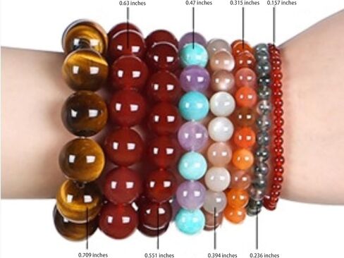 TIANCIWU Natural Gemstone 6mm Round Bead Stretch Bracelet, Gemstone Beaded Bracelet For Women, Men And Teenagers in Saudi Arabia