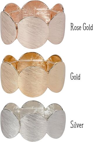 سبونكيسول جديد! سوار قابل للتمدد على شكل قرص باللون الذهبي والفضي والذهبي الوردي للنساء in Kuwait