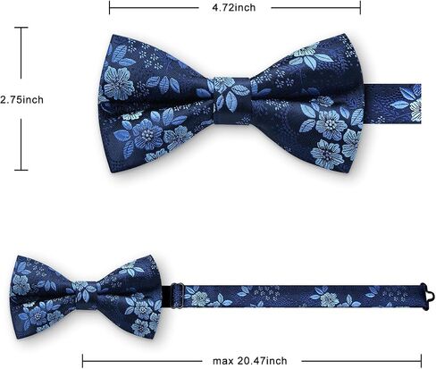 HISDERN Bow Ties for Men Pre-Tied Bow Tie Floral Paisley Handkerchief Classic Formal Bowtie and Pocket Square Cufflinks Set in Saudi Arabia