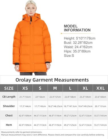 Orolay Women's Mid-Length Thickened Jacket with Detachable Hood Stand Collar Winter Puffer Jacket in Saudi Arabia