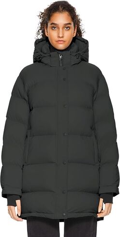 Orolay Women's Mid-Length Thickened Jacket with Detachable Hood Stand Collar Winter Puffer Jacket in Saudi Arabia