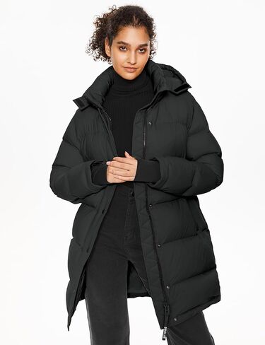 Orolay Women's Mid-Length Thickened Jacket with Detachable Hood Stand Collar Winter Puffer Jacket in Saudi Arabia