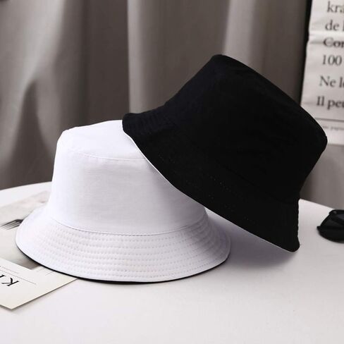 قبعة سادبيك الصلبة اللون دلو للنساء الرجال، قابلة للعكس القطن الصيف الشمس شاطئ الصيد كاب in Kuwait