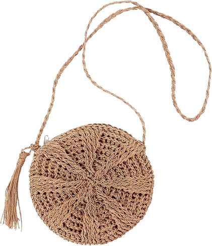 CHIC DIARY Small Straw Crossbody Bag Women Weave Rattan Shoulder Bag Beach Shoulder Purse with Tassel in Saudi Arabia
