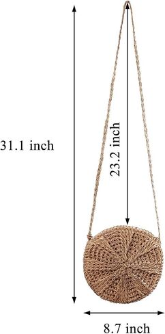 CHIC DIARY Small Straw Crossbody Bag Women Weave Rattan Shoulder Bag Beach Shoulder Purse with Tassel in Saudi Arabia