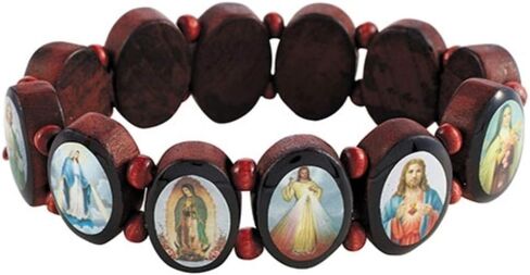 Needzo Oval Panel Beads Devotional Saints Bracelet, 6 1/2 Inch in Saudi Arabia
