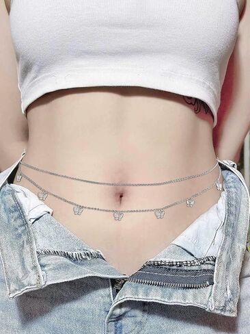 سلسلة خصر متعددة الطبقات للنساء سلسلة بطن مجوهرات للبنات سلسلة بطن فراشة عصرية للصيف والشاطئ سلسلة ذهبية للجسم مجوهرات للحفلات... in Kuwait