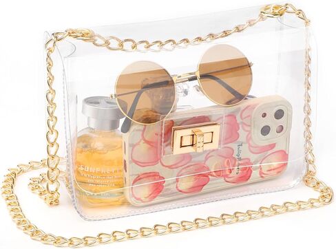 محفظة شفافة للنساء، حقيبة شفافة تمر بالجسم معتمدة من الاستاد للنساء في الحفلات الرياضية in Kuwait