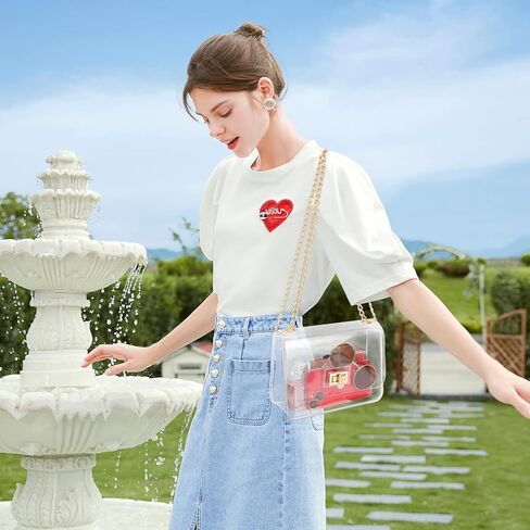 محفظة شفافة للنساء، حقيبة شفافة تمر بالجسم معتمدة من الاستاد للنساء في الحفلات الرياضية in Kuwait