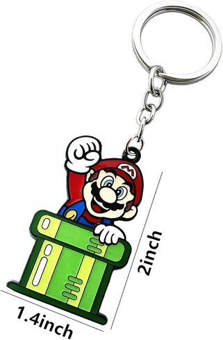 Twin Six Supe Mario Keychain, Anime Cartoon Cosplay Zinc Alloy Key Chains, Gifts for Women, Men, Girls and Boys in Kuwait