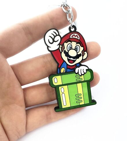 Twin Six Supe Mario Keychain, Anime Cartoon Cosplay Zinc Alloy Key Chains, Gifts for Women, Men, Girls and Boys in Kuwait