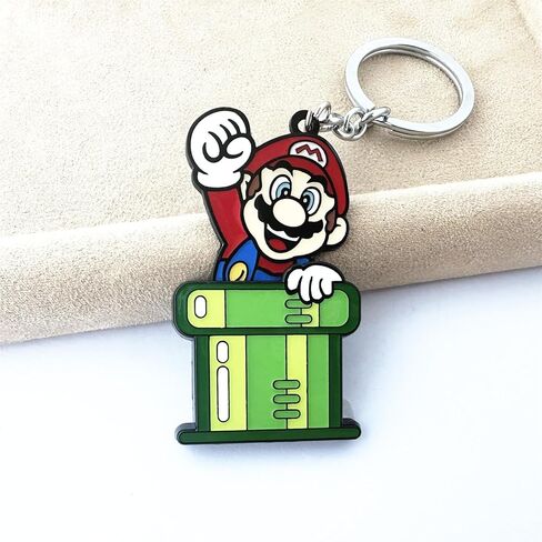 Twin Six Supe Mario Keychain, Anime Cartoon Cosplay Zinc Alloy Key Chains, Gifts for Women, Men, Girls and Boys in Kuwait