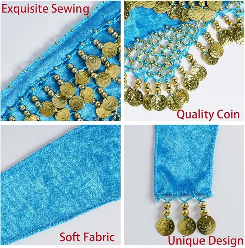 Belly Dance Hip Scarf Belly Dance Skirt Belly Dance Costume Belly Dancer Outfit Gold Coins Skirts for Women in Saudi Arabia