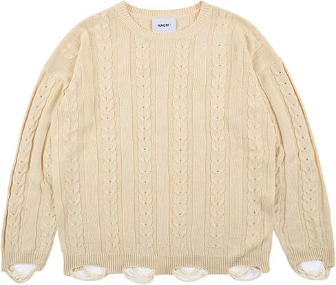 Chainsaw Man Oversized Graphic Sweater Color Block Knitted Pullover Crewneck Casual Streetwear Sweaters in Kuwait