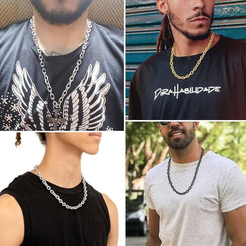 316L Stainless Steel Chain for Men/Women, Cable Link Necklace, 3/5/7/9/12MM Width, 18-30" (Send Gift Box) in Kuwait