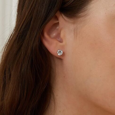 925 Sterling Silver Stud Earrings Set for Women Men Gemstone Small Multiple Ear Piercings Cartilage Helix Jewelry Hypoallergenic in Saudi Arabia