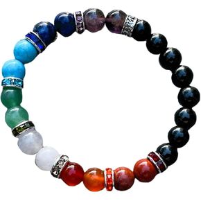 GAF TREASURES سوار من الخرز الكريستالي، سوار من الأحجار الكريمة الأصلية بالجملة، سوار كريستال للشفاء، هدية للرجال والنساء in Kuwait