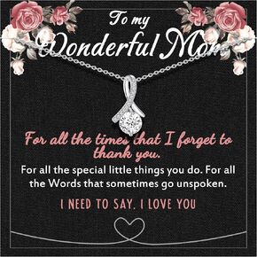 Nymerianoble Valentines Day Gifts Silver Alluring Pendant Necklace for Women Mothers Day Birthday Gifts for Mom, Bonus Mom/daughter, Mother/daughter in Law, Grandma, Wife, Girlfriend Gifts for Her in Kuwait