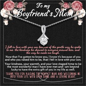 Nymerianoble Valentines Day Gifts Silver Alluring Pendant Necklace for Women Mothers Day Birthday Gifts for Mom, Bonus Mom/daughter, Mother/daughter in Law, Grandma, Wife, Girlfriend Gifts for Her